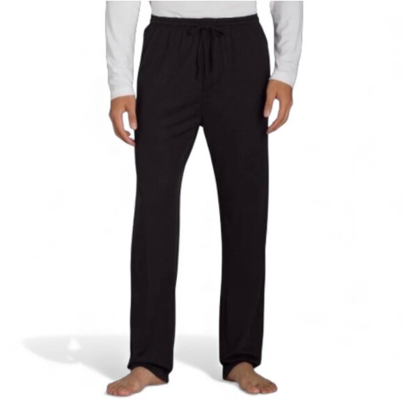 Athletic Works Mens Black Sleep Pant L 36-38 Soft Polyester Elastic Waist - Picture 1 of 6